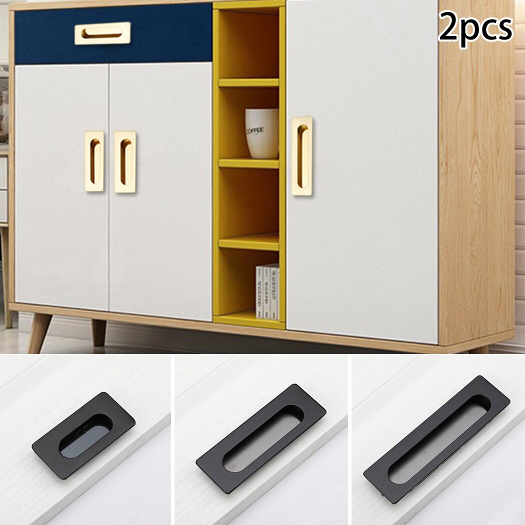 Flush Pocket Handle Pull Ornament Pack Recessed Sliding Door Zinc Alloy