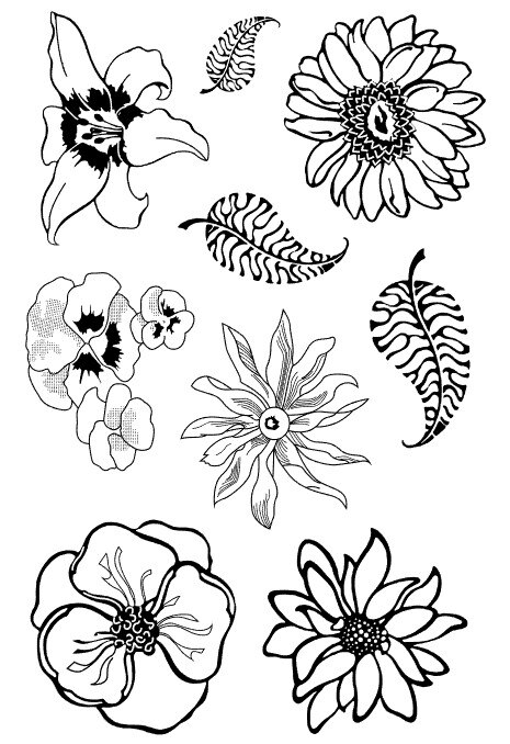 11x16 Flowers small fish Transparent Clear Silicone Stamp/Seal for DIY scrapbooking/photo album Decorative card making: 1504