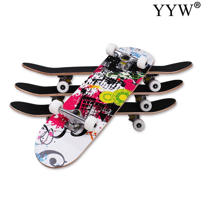 80x20cm Double Kicktail ABEC-7 99A PU Cruiser Rocker Maple 4 Wheel Teenager Adult Sidewalk Skating Street Skate Board Skateboard