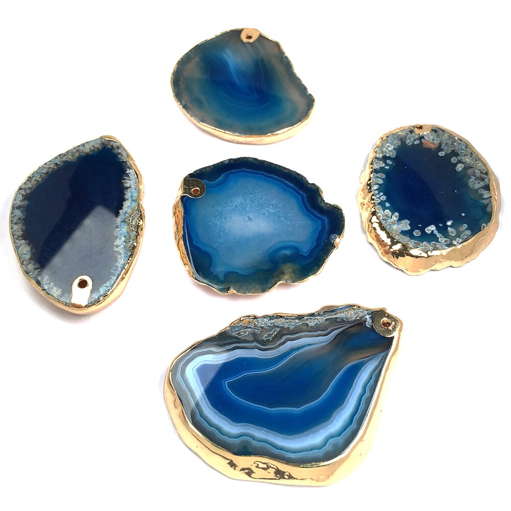 LE CIELO 1PC Naturale di Pietra di Vendita Caldo Alla Moda Agate Pendenti Con Gemme E Perle Del Pendente Della Collana per Monili Che Fanno FAI DA TE Collana