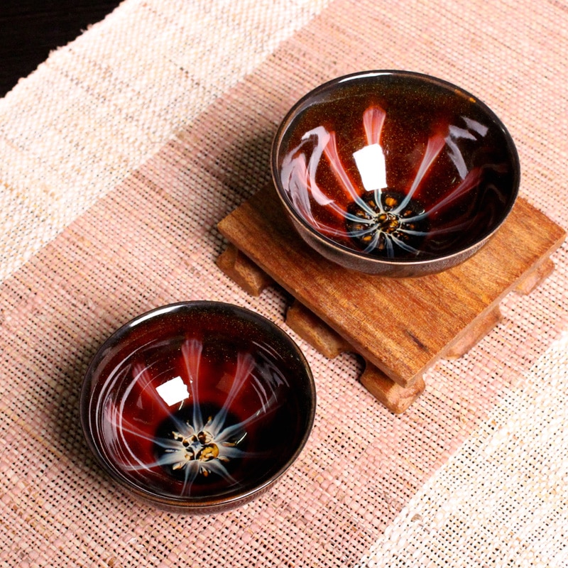 Taza de Té de Cerámica Hecha a Mano - Acabado Crackle Glaze - Vajilla Ecológica de Barro