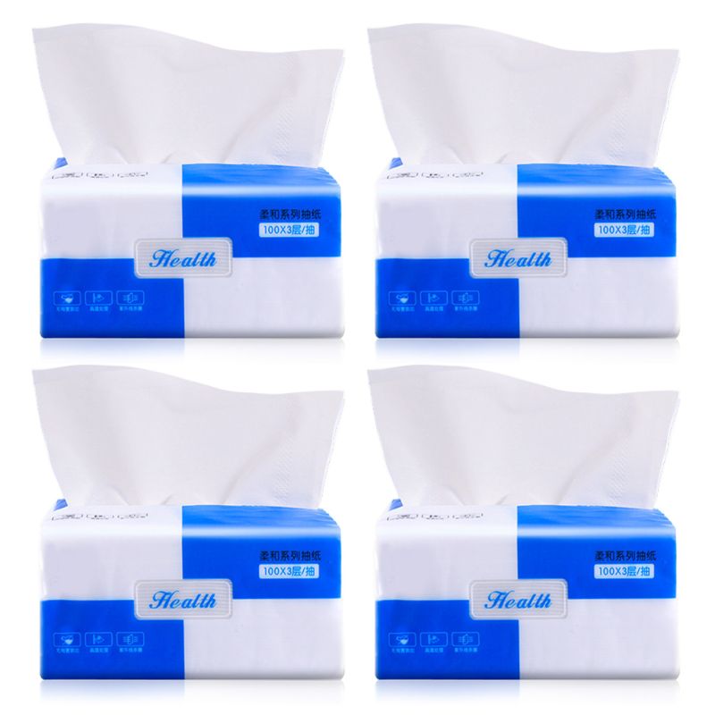 4Pcs Multifold Toilet Paper Soft Strong Series 3-Ply Roll Sheets Bath Tissue