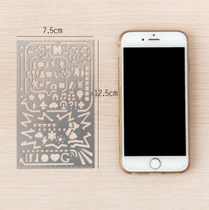 Iphone 6 Plus WEB UI recorte dibujo plantillas Metal DIY marcapáginas regla para cuaderno planificador boceto acero inoxidable: 1