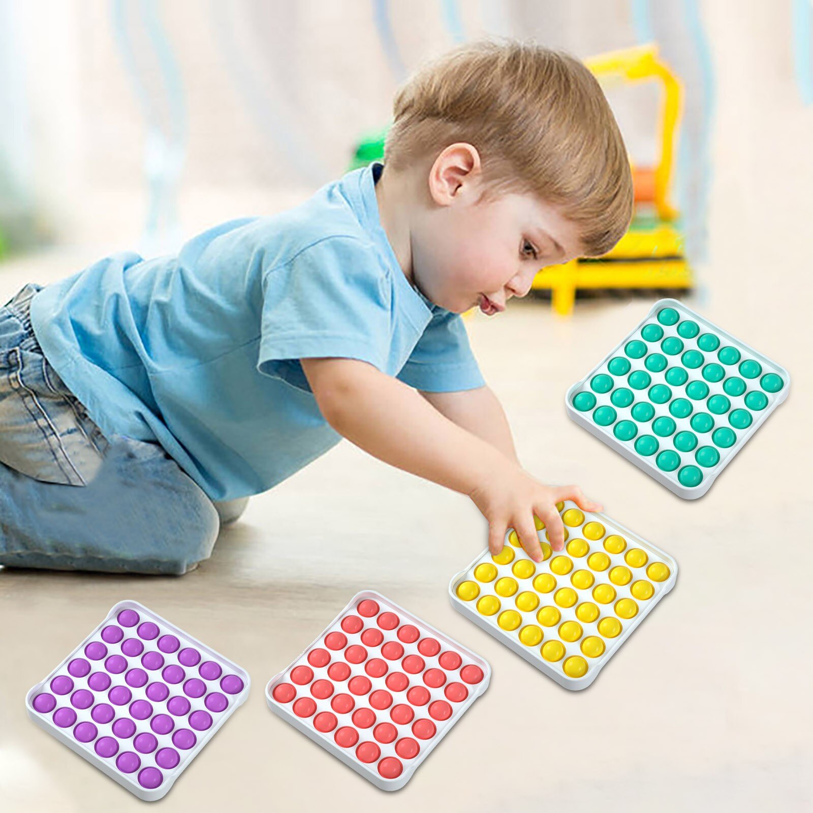 Pops Fidget Reliver Stress Toys Rainbow Push It Bubble Antistress Toys Adult kids Sensory Toy To Relieve Autism Free