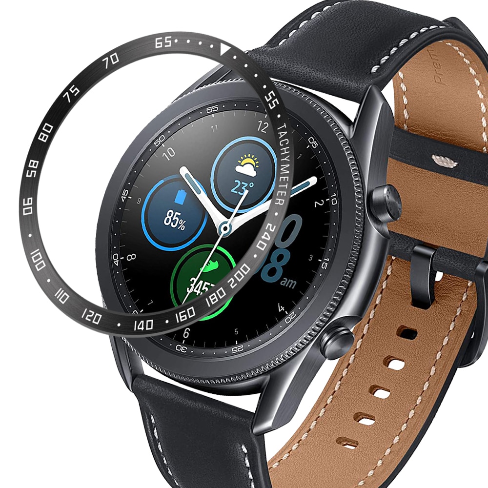 Obudowa ze stali nierdzewnej smartwatch do Samsung Galaxy Watch 3 45mm 41mm tarcza Bezel pierścień samoprzylepna ochrona przed zarysowaniem metalowa obudowa