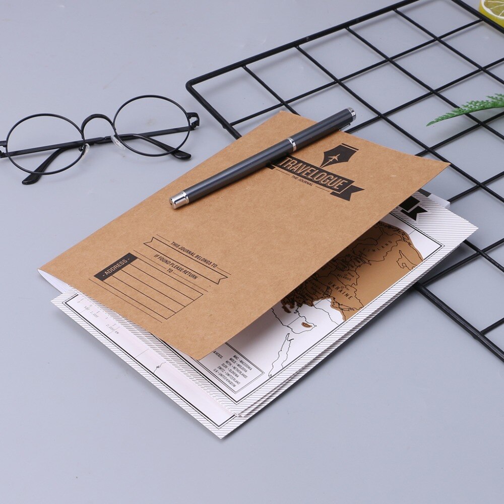 Journal Diary Notebooks Scratch Map Popular Travel City 8 World Maps Travelogue