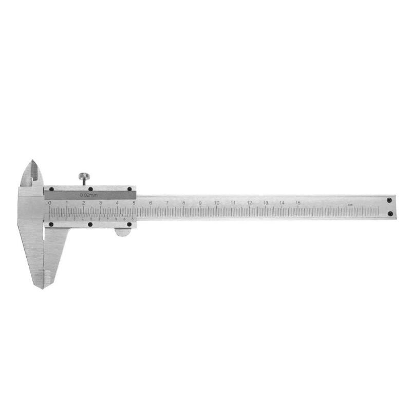 Calibrador Vernier metálico de 0 a 150mm y 0,02mm, herramienta de medición, calibrador de acero al carbono, instrumento de medición micrómetro