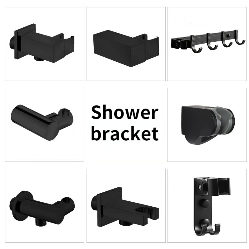Matte Hand-held Shower Head Bracket Shower Bracket Wall-mounted Hand-held Sprayer Solid Brass Fittings Connector Elbow Device