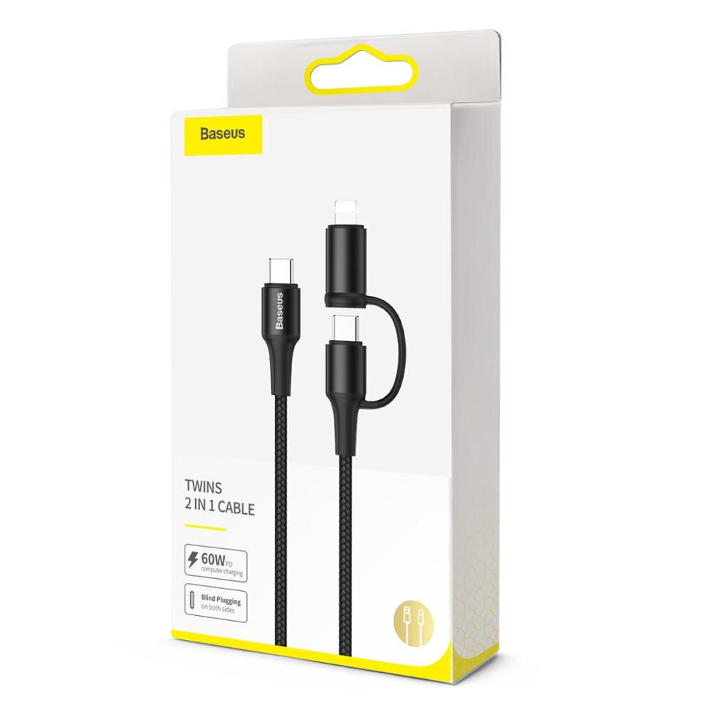 Baseus 2w1 60W rodzaj-c kabel USB szybkie ładowanie wsparcie ładowarka robić notebooka USB kabel robić transmisji danych transmisja drutu kabel USB robić szybkiego ładowania