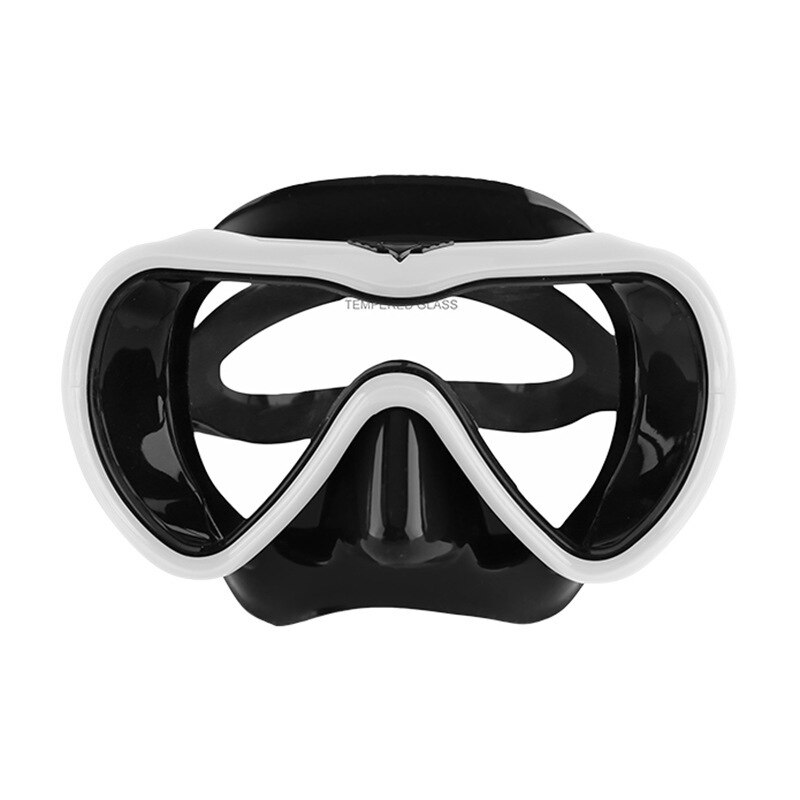 Onderwater Duiken Masker Anti Fog Snorkel Gehard Glas Zwembril Bril Volwassenen Professionele Duiken Half Gezicht Maskers: white