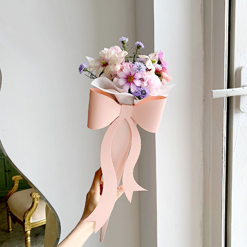 Single Bouquet Flower Box Small 520 Valentine'S Day Bow Knot Folding Flower Packaging Box Flower Arrangement Manual Diy: 01