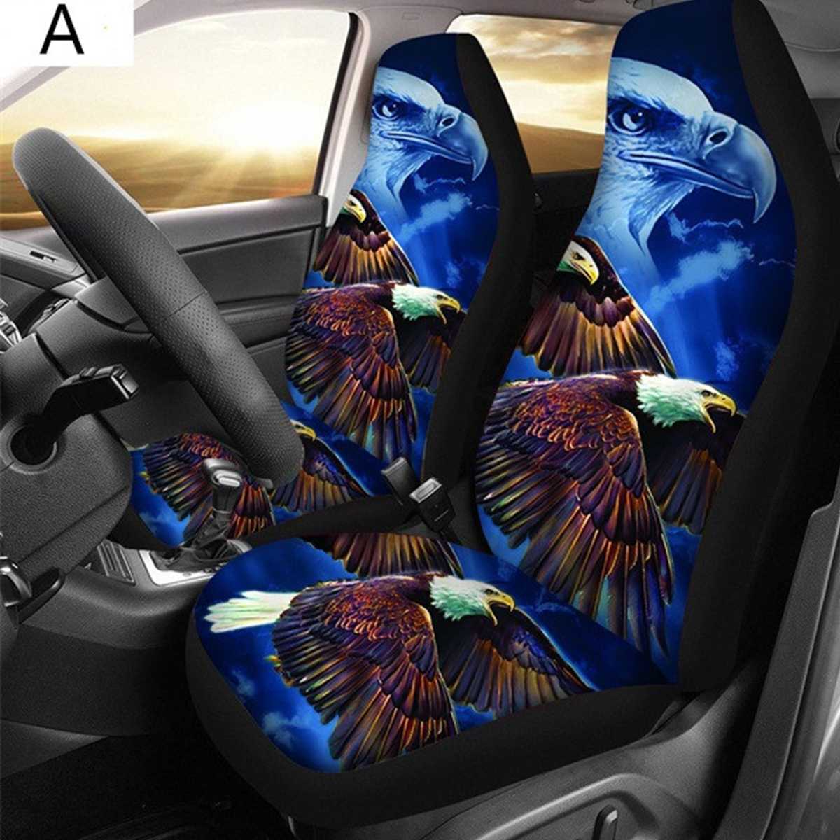 3D Adler Druck Universal- Auto Sitzbezüge Auto Styling Auto Sitz Abdeckung Auto Voller Sitz Abdeckung Schutz Innen Acces 1/2Stck