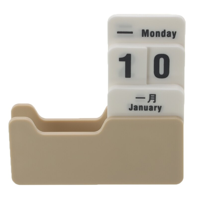 Mini Rotary Perpetual Calendar DIY Calendar Art Crafts Home Office Desk Decoration Vintage Style School Office Supply: Khaki