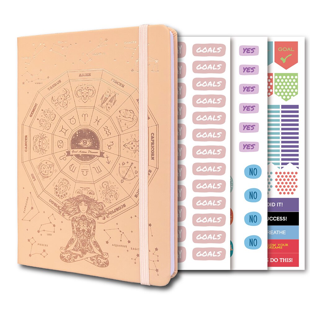 2022 Dagelijkse Doel Planner Undated Agenda Wekelijkse Maandelijkse Kalender Organisator Notebook Productiviteit: cream