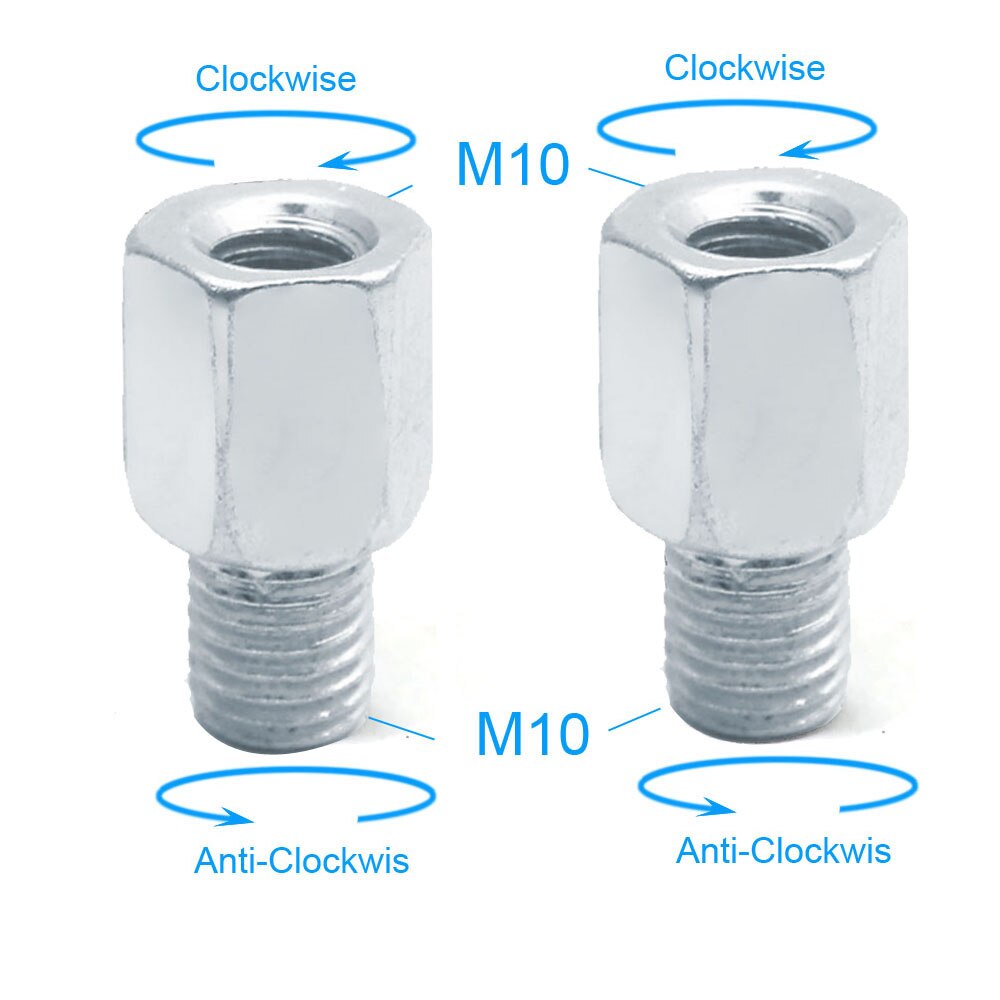 Paar Roller Motorrad Hinten Spiegel Adapter M10 10MM M8 8MM 6MM Im Uhrzeigersinn Anti-im uhrzeigersinn Rechts Links hand gewinde Ändern Schraube: 2x M10-M10 (R-L)