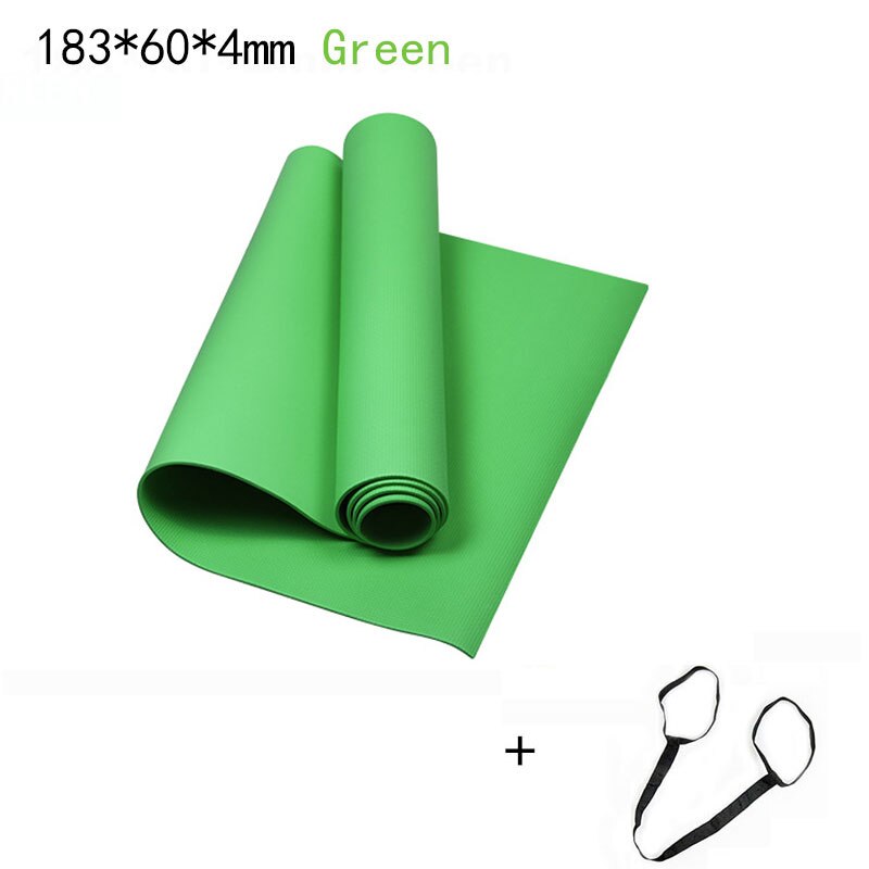 1830*610mm NBR and EVA Environmental Sports Yoga Mat For Beginner Non Slip Massage Mat Solid Color Exercise Gym Mat for Fitness: Green 4mm