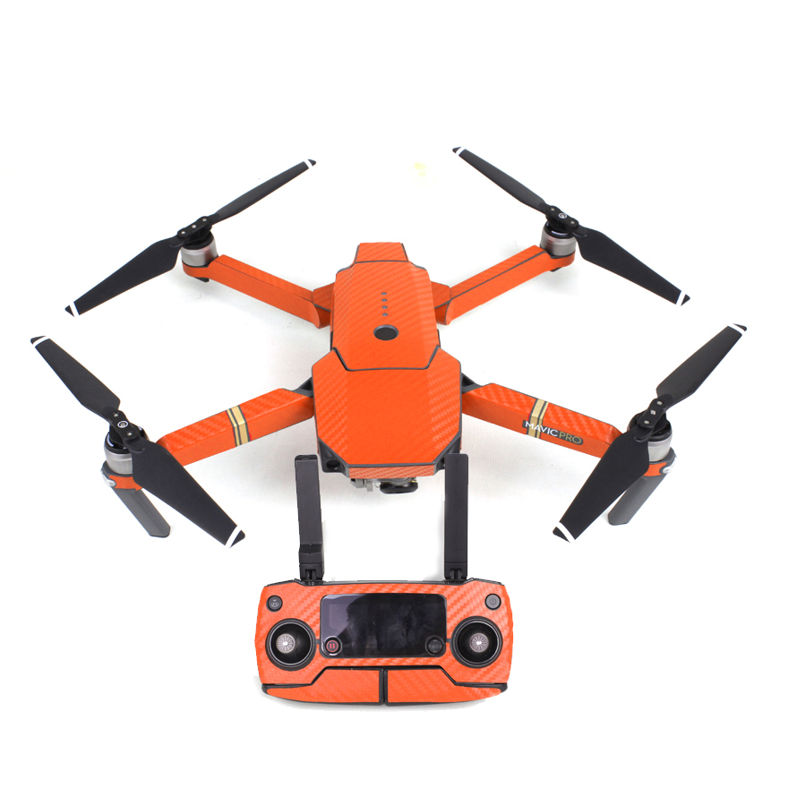 Oranje Waterdichte Carbon Decal Sticker Skin Wrap Skin Voor Dji Mavic Pro Drone Quad-Copter