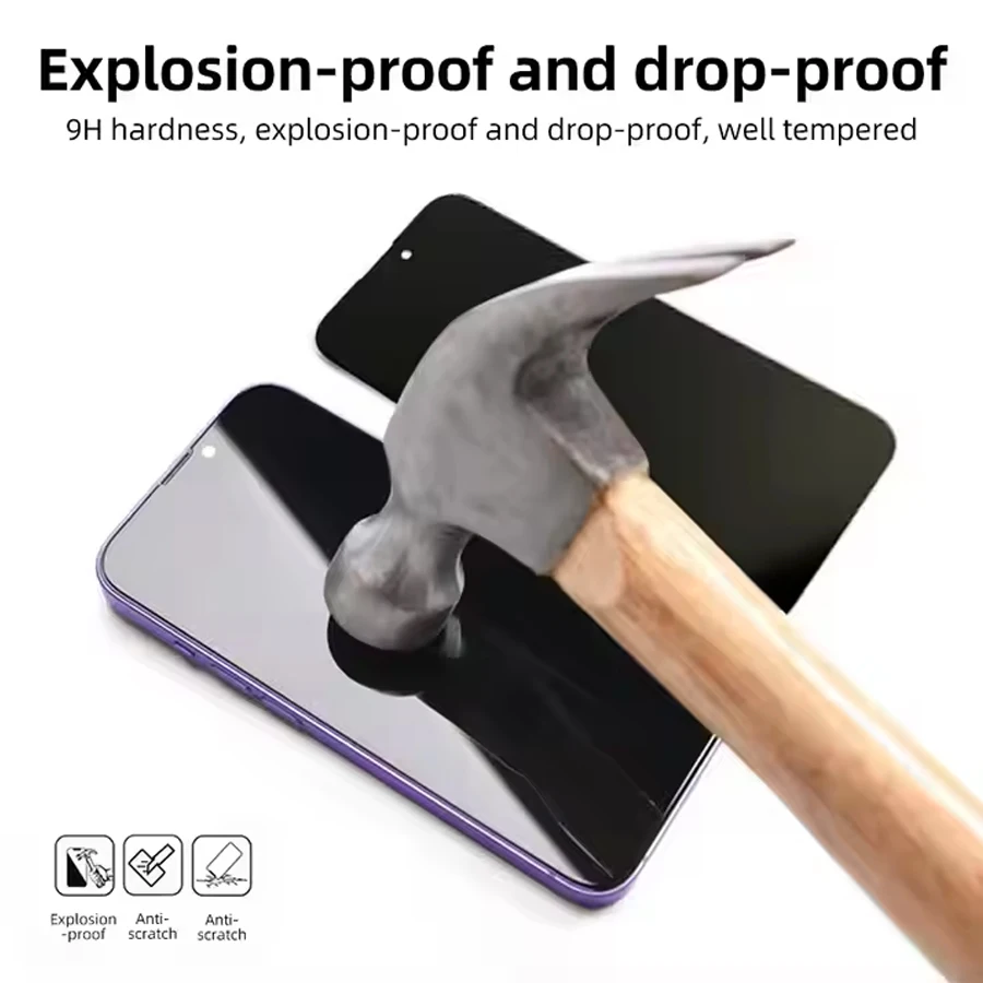 Privacy Screen Protector For iPhone17 16 15 14 13 12 11 X XS XR Pro Max Anti-spy Tempered Glass For Apple 16 15 Plus Phone Film