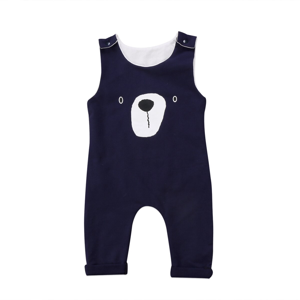 ¡OFERTA de otoño e invierno! Mono sin mangas con dibujo de oso para bebé, niño y niña, ropa de algodón, conjunto de traje informal bonito.: Navy Blue / 24 meses