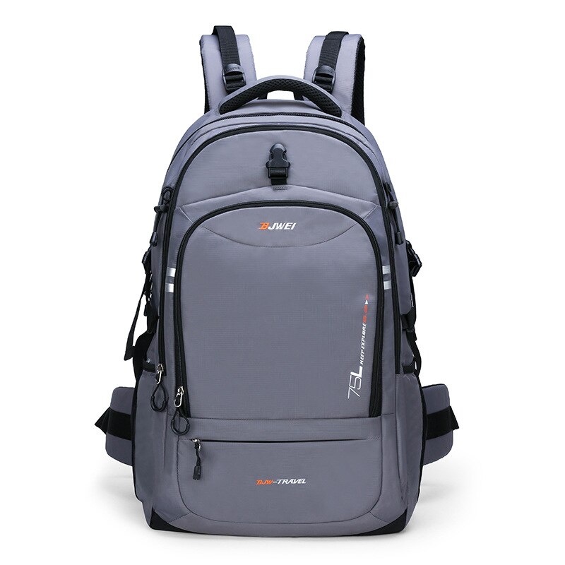 75L Unisex Men's Backpack Travel Back Pack Sports Bag Nylon Outdoor Trekking Rucksack Hiking Climbing Cycling Backpack for Male: grey