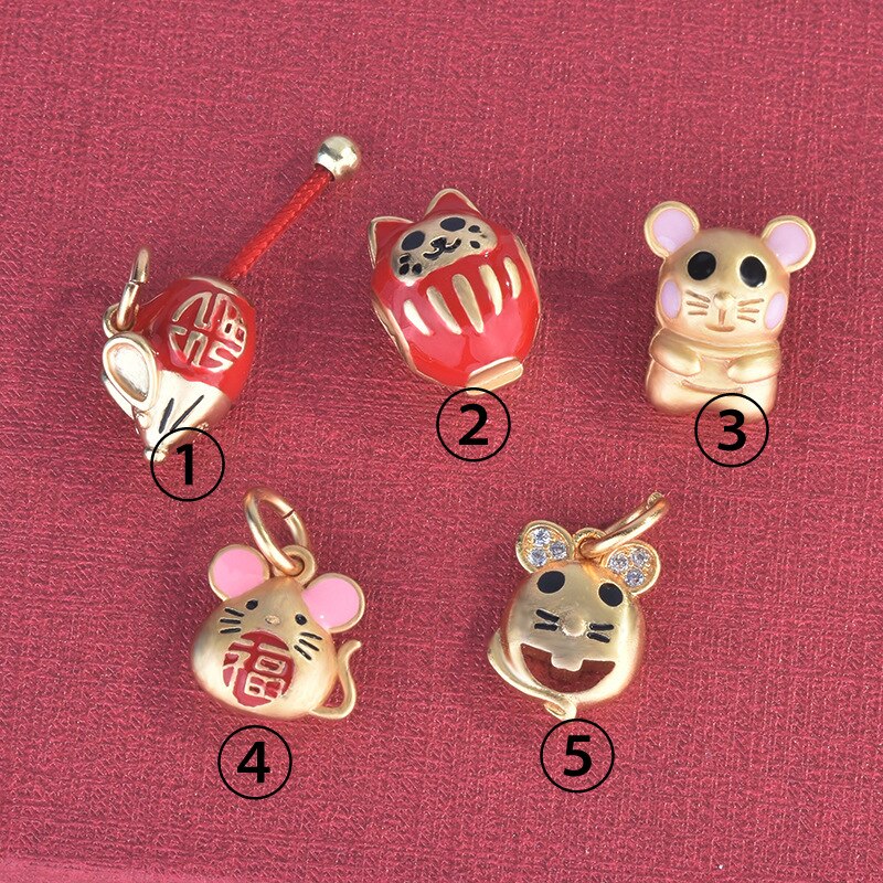 Alte kupfer überzug gold alten ratte glück tiere schmuck halskette armband zubehör