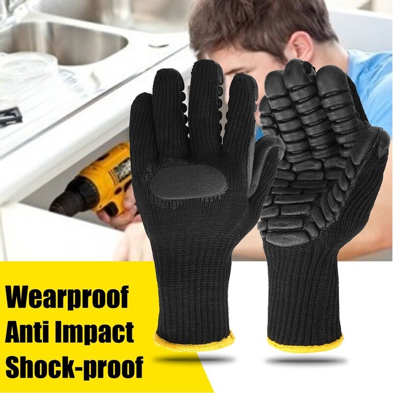Gants de travail Anti-Vibration, outil électrique, antichocs, réduisant les chocs, pour le perçage du charbon de bois sur le lieu de travail
