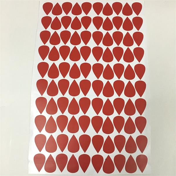 2*3cm*100pcs Cartoon Raindrop Wall Stickers For Kids Baby Room Nursery Home Decor Cute Little Raindrop Wallpaper Vinyl Art Mural: Red