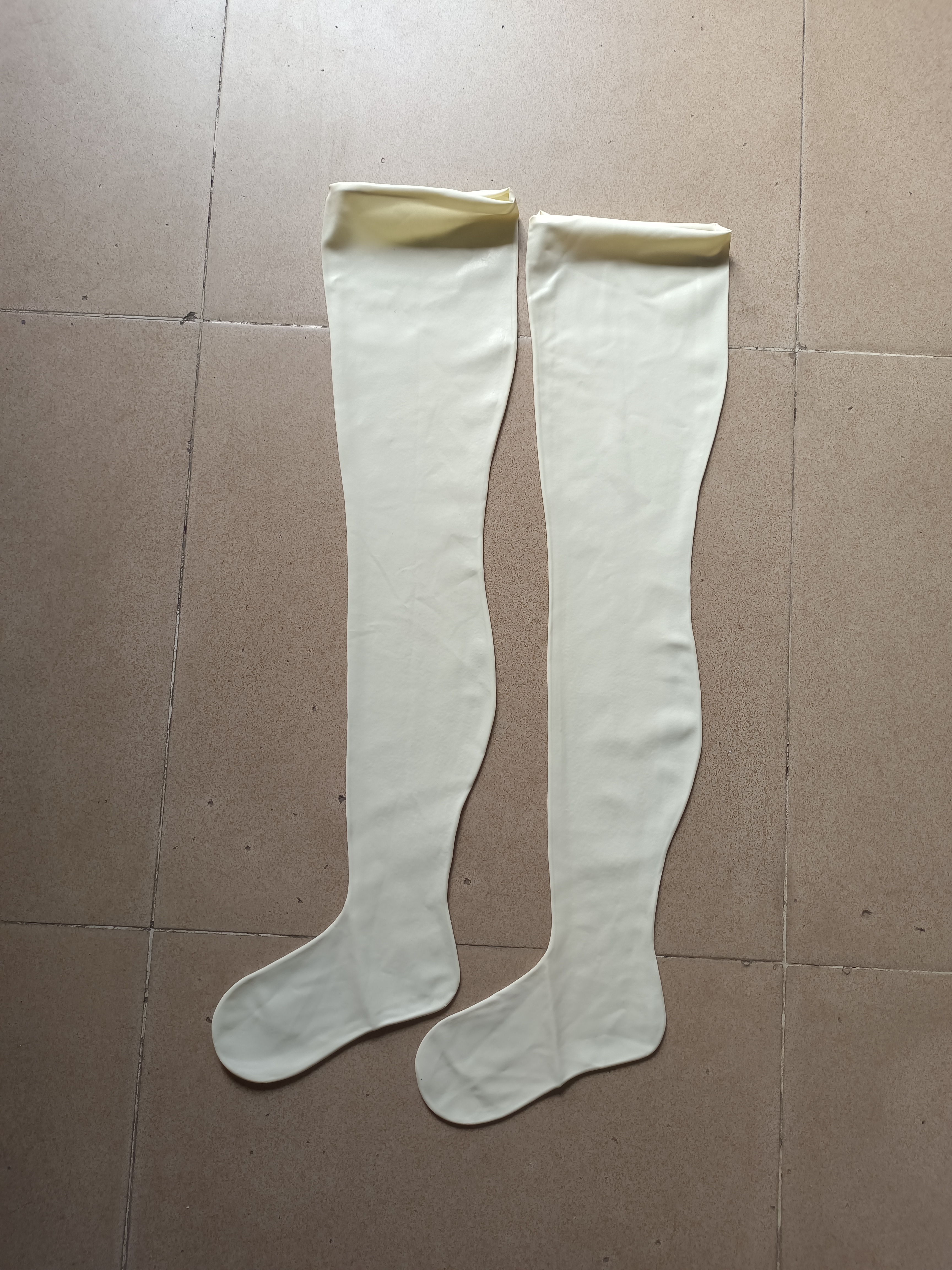 Nuove calze in lattice color carne Calze cosplay Tubo sexy Calzini lunghi Collant senza cuciture leggings Suola aperta o copertura completa: L / WHITE