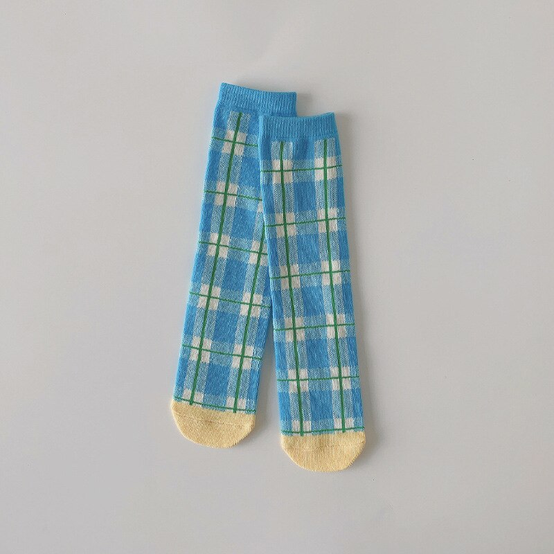 [C129] formato libero 1 paia 1-12T moda bambino Trendy colore brillante cotone calza a tubo lungo assorbente del sudore: D