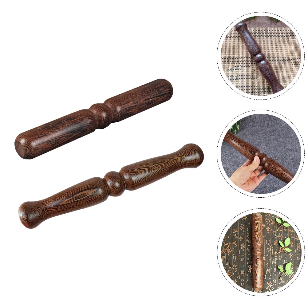 2Pcs Tai Chi Stick for Kungfu Training Portable Wooden Tai Chi Stick Ruler Tai Chi Train Equipment
