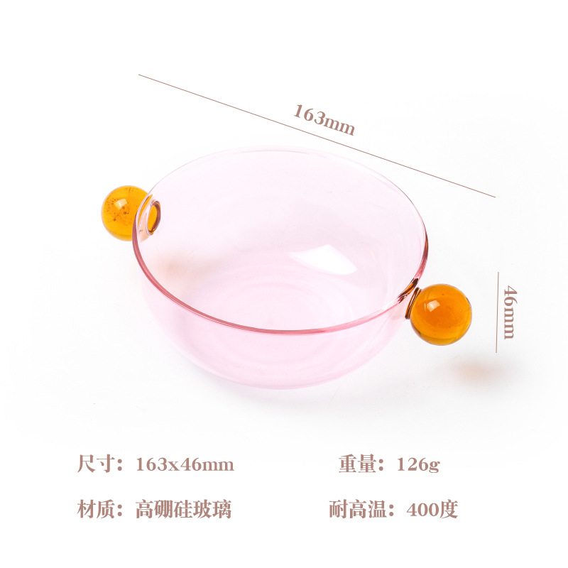 Round Bowl Goblet Dessert Glass Mug S-shaped Cup Stem Ice Cream Bowl Cup Milkshake Dessert Cup Colored Borosilicate Glass: WHITE