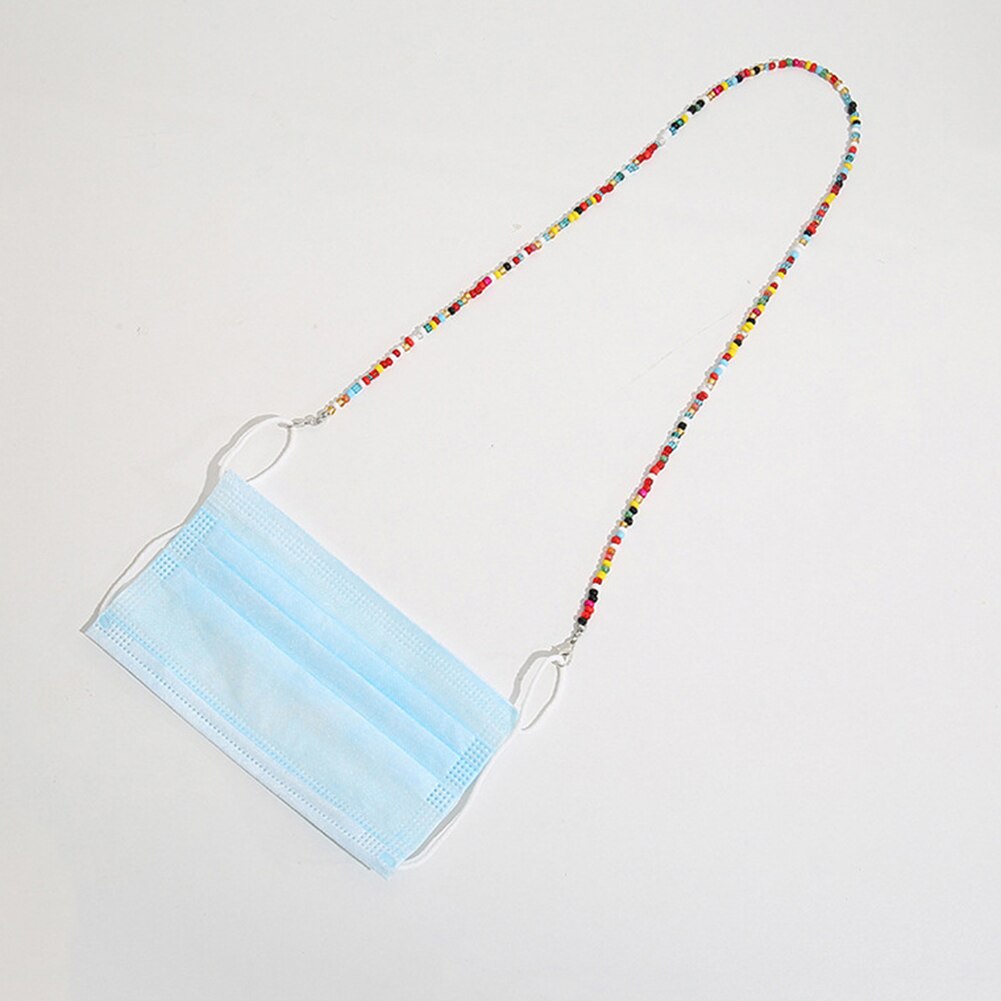 Cadena Bohemia para mascarilla para mujer, cadenas para máscara, joyería Bohemia, Gargantilla con letras, Collares coloridos