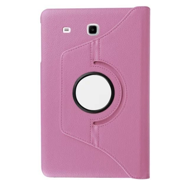 360 Rotating Case Stand Cover For Samsung Galaxy Tab E 9.6" SM-T560 T561 PU Leather Stand Smart Tablet Tablette Stands Fundas: pink