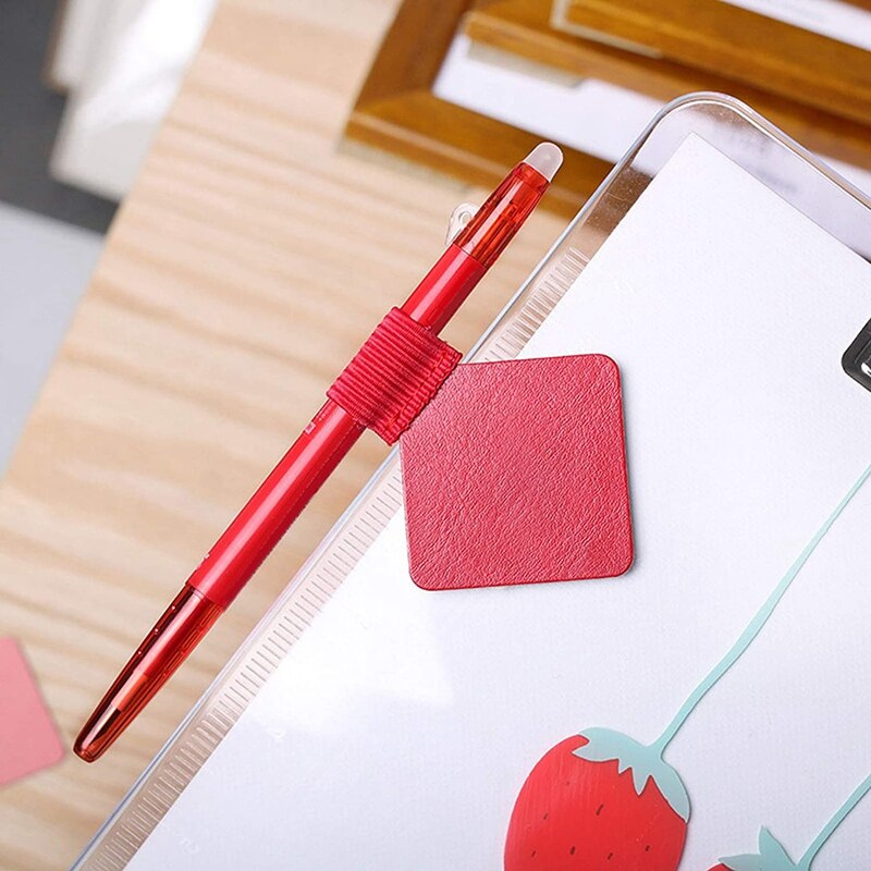 12Pcs Pen Loop Holder Self-Adhesive Pen Holder Pencil Elastic Loop Elastic Band Pen Loop Durable Leather Pen Loop Clip