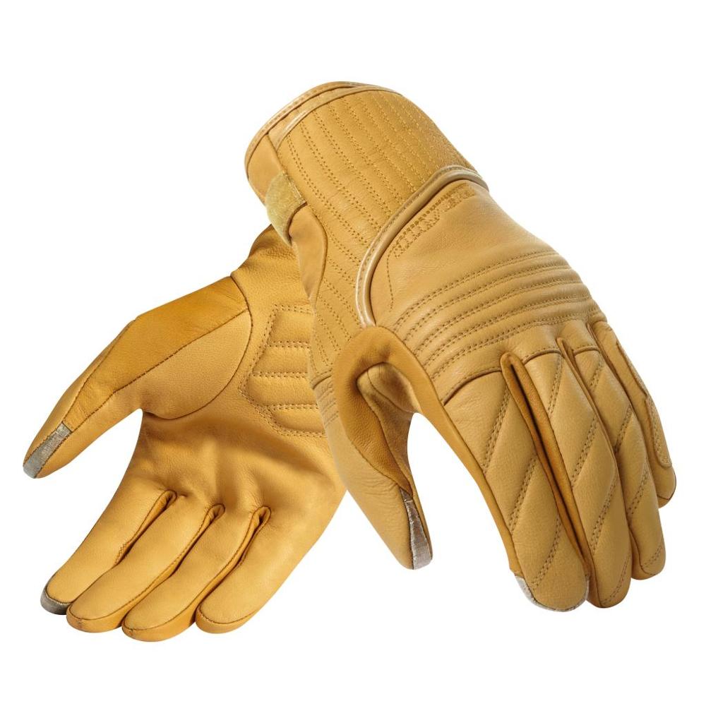 Abbey Road leather gloves winter men's motorcycle gloves Full finger Motorbike Retro gloves touch screen brown/black