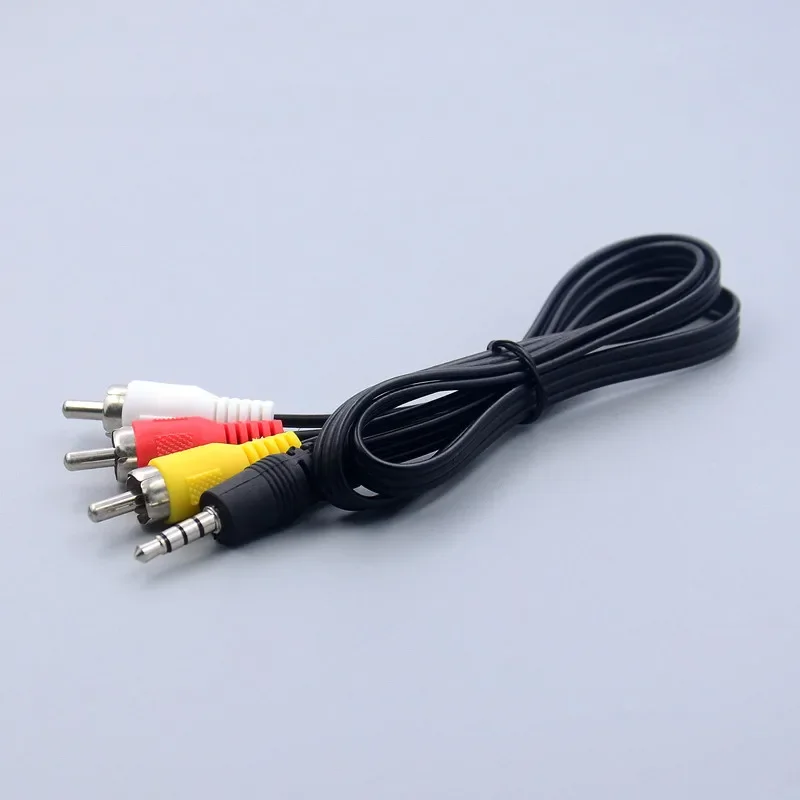 3.5mm- jack  to 3 rca-hane ljud- och videokabel av-kabel aux-stereokabel 3 rca-standardkonverteringskabel för högtalare tv-box cd dvd-spelare 1.5m: 0.6m