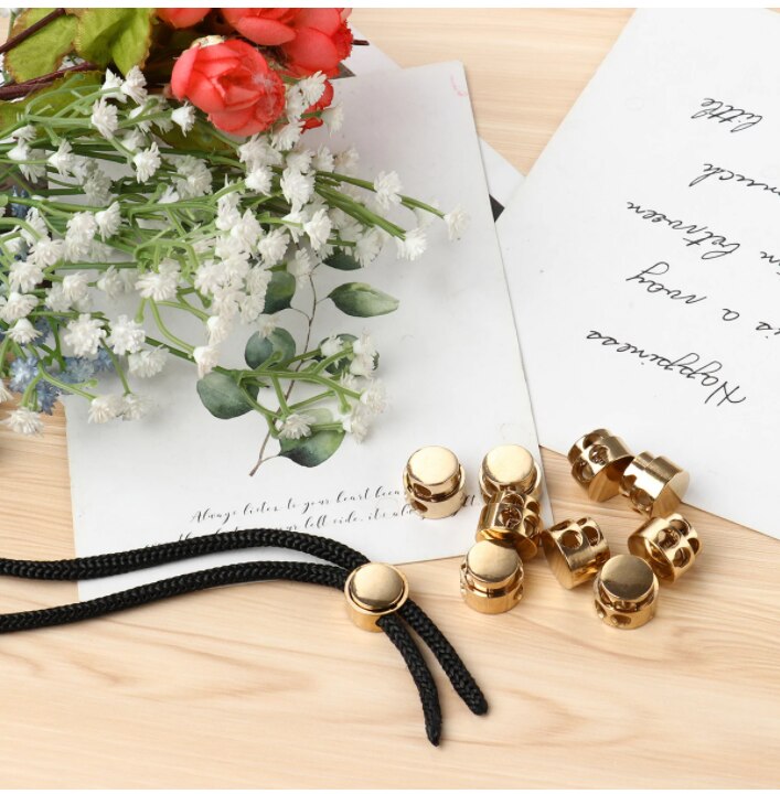 20pcs Metal Toggle Spring Loaded Cord Locks Drawstring Rope Clip End Round Ball Sliding Fasten Button Lanyard Paracord Stopper