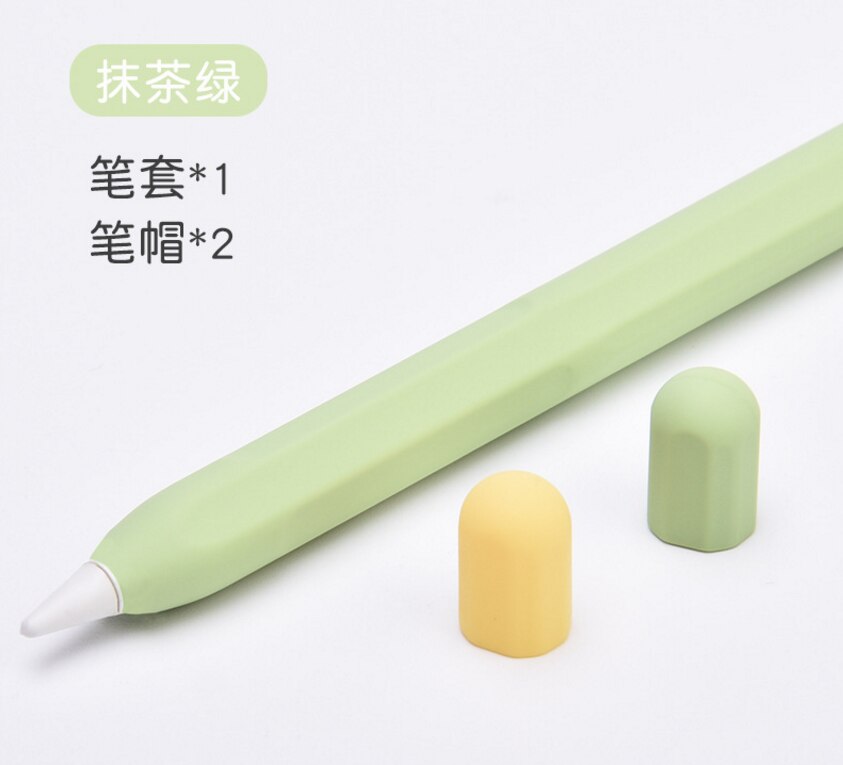 Protective Safety Case For Apple Pencil 2 Anti-lost Anti-Shock Silicone Sleeve Cover For Ipad Tablet Touch Pencil 2 Kits: Green