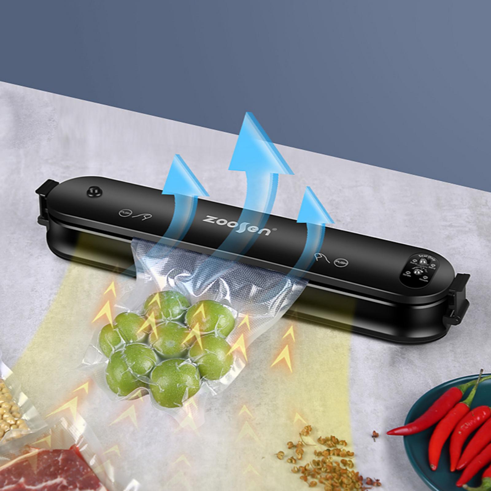 Voedsel Vacuüm Air Sealer Machine Keuken Gereedschap Draagbare Plug-Eu Black