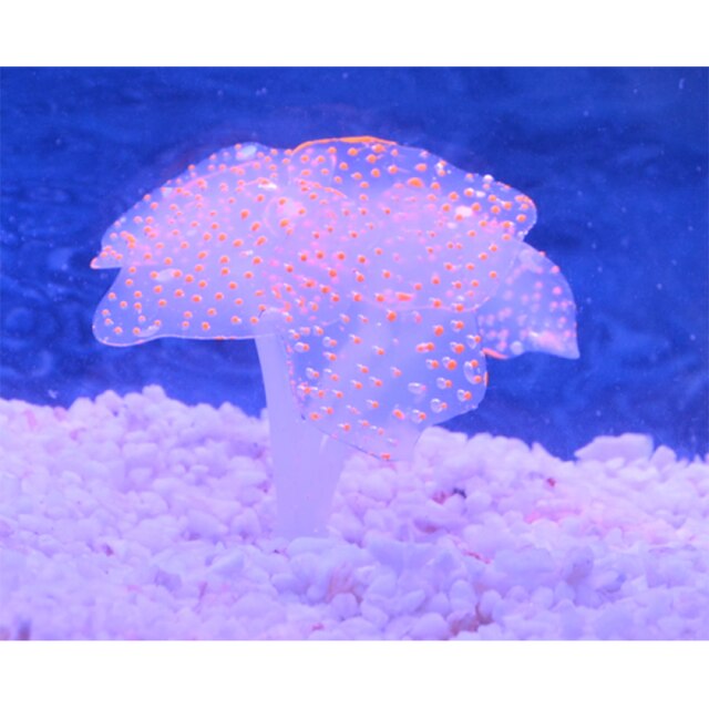 Siliconen Gloeiende Kunstmatige Aquarium Aquarium Koraal Planten Onderwater Ornament Fish Tank Aquarium Decor Accessoires: orange