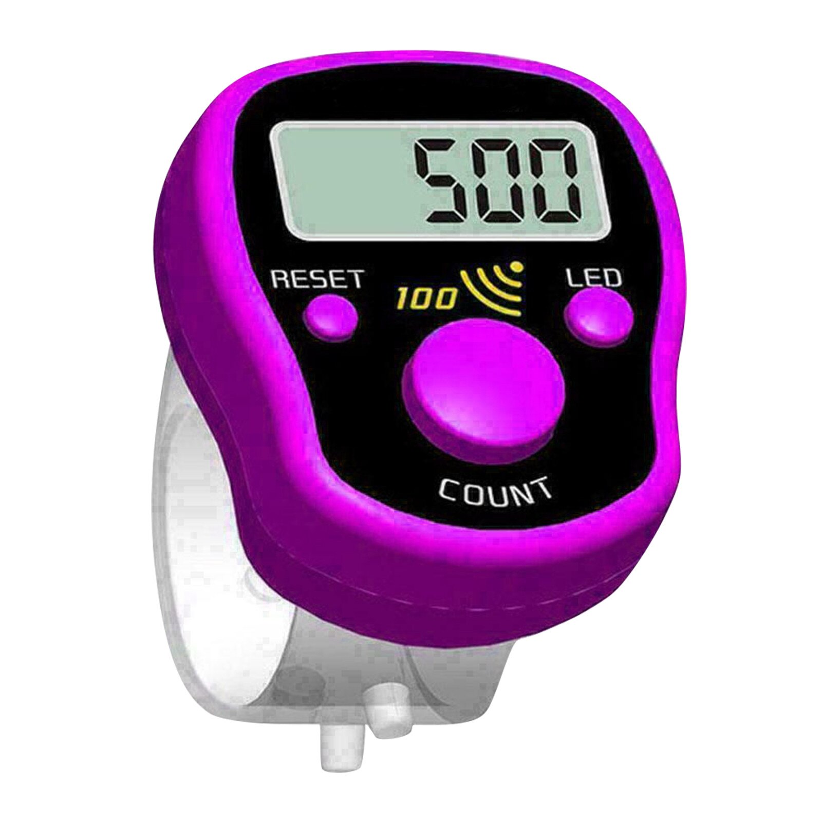1pcs Portable Electronic Digital Counter Mini Lcd Hand Held Finger Ring Tally Counter Stitch Marker Plastic Row Counter: Purple