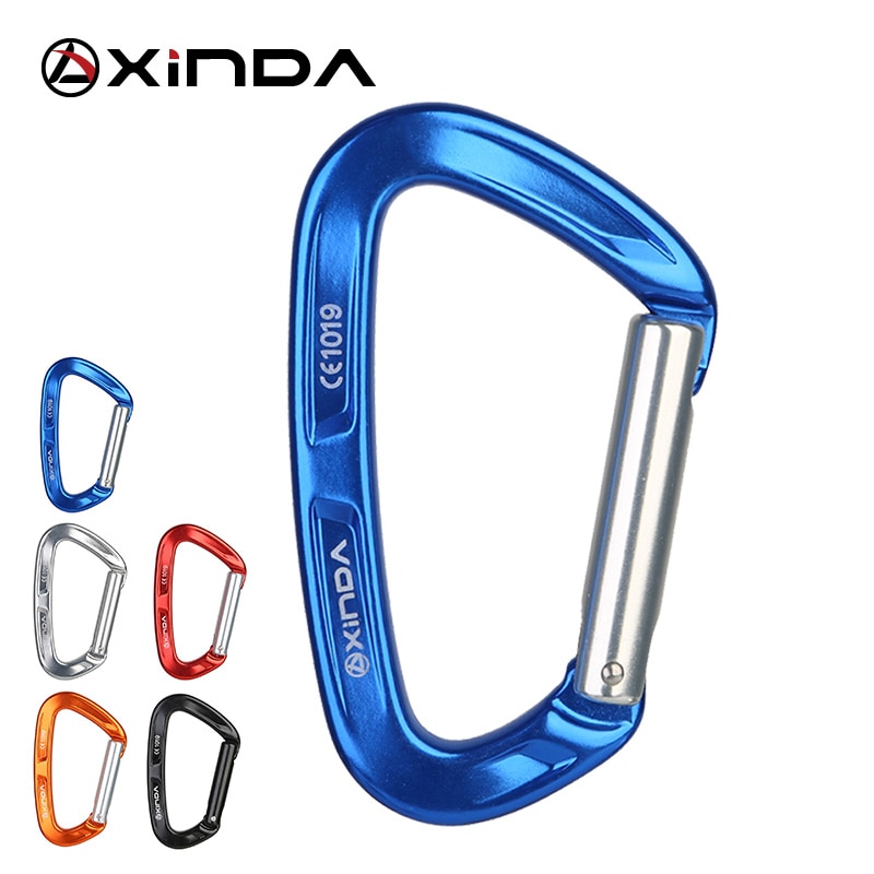 XINDA 25KN Rock Climbing Straight Quickdraw Spring-loaded Gate Aluminum Carabiner Outdoor Kits