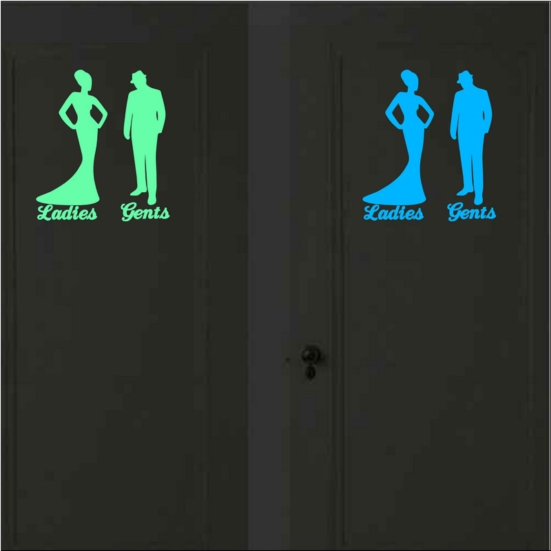 ! Lichtgevende Cartoon Toilet Sticker Glow in The Dark Badkamer Sticker Washroom Deur Teken Sticker WC Muur DIY Indicator Label