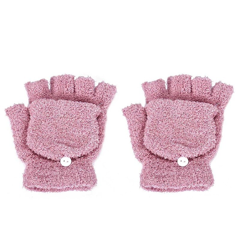 Winter Warm Verdikking Wollen Handschoenen Gebreide Flip Vingerloze Flexibele Blootgesteld Vinger Dikke Handschoenen Wanten Mannen Vrouwen Handschoen