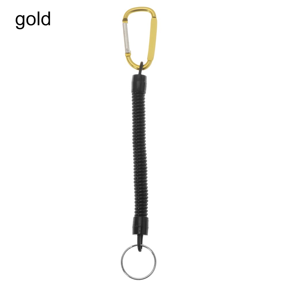 Uitschuifbare Beveiliging Sleutelhanger Houder Veiligheid Coil Karabijnhaak Touw Vissen Gereedschap Tangen Touwen Riemclip Haak Voor Camping Varen: gold