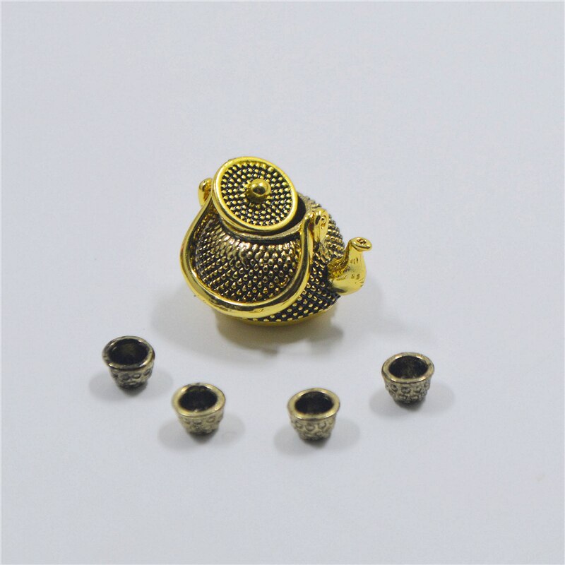 1/12 Dollhouse Miniature Accessories Mini Metal Kettle Simulation Furniture Tea Pot Kitchen Model Toys for Doll House Decoration: CZM1624a