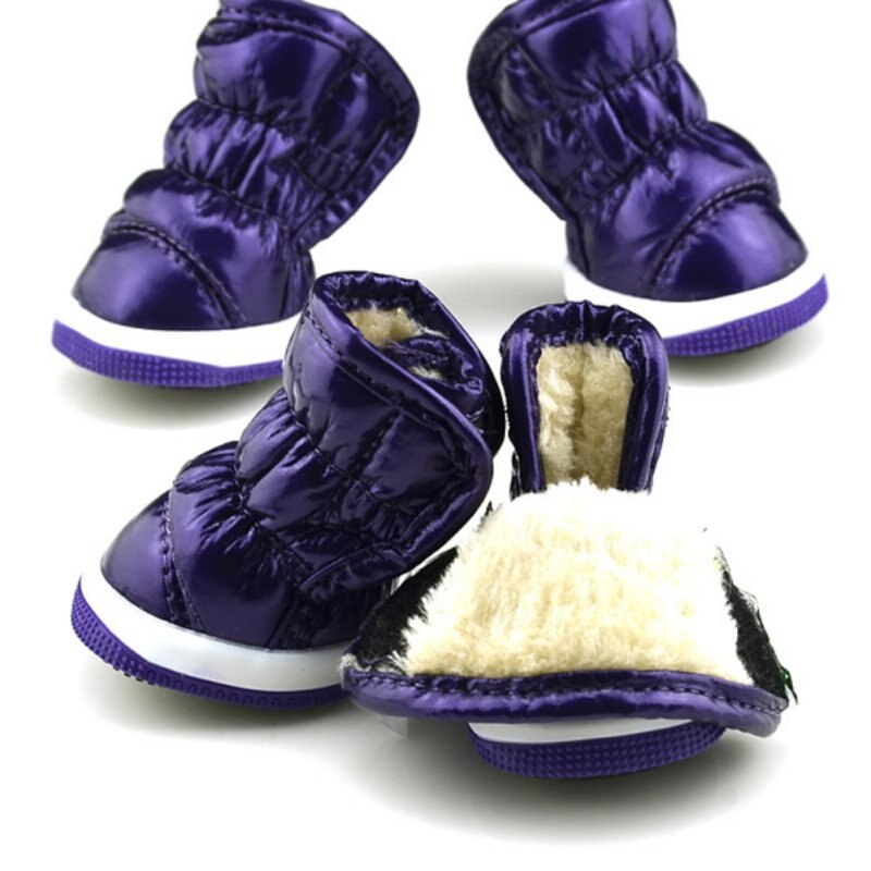Trendy Winter Ruche Zachte PU Leer Pet Kleine Honden Booties Snowboots Schoenen Hond Schoenen Puppy Winter Schoenen