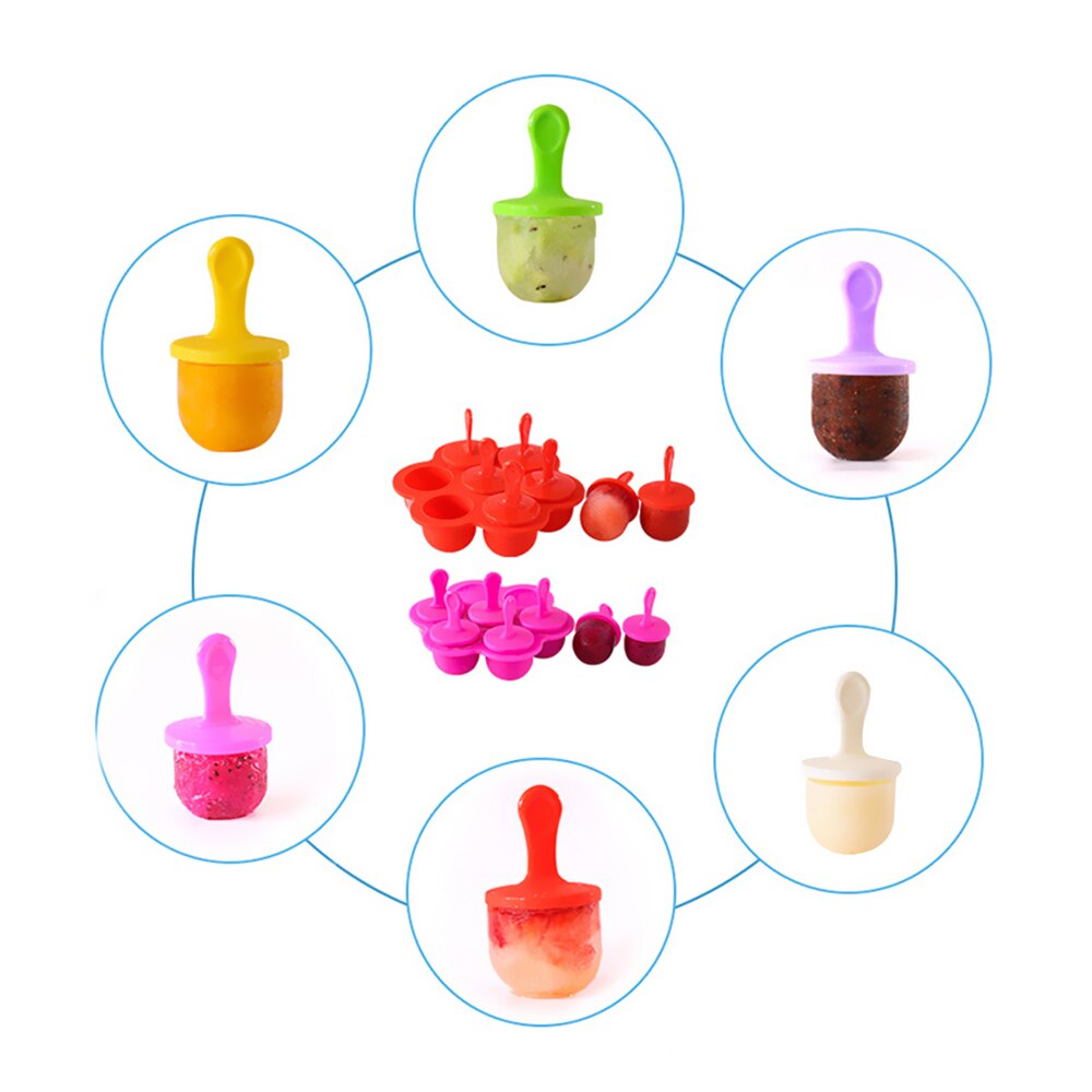 Silikon mini-glassform glassbollsglassmaskin isglassformar baby diy-kosttillskott verktyg fruktshake glassform