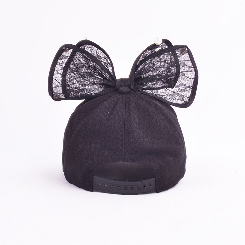 Lapin oreille enfants casquette de Baseball filles Snapback Protection solaire Hip Hop casquettes simulé perle grand arc enfants printemps été chapeau de soleil