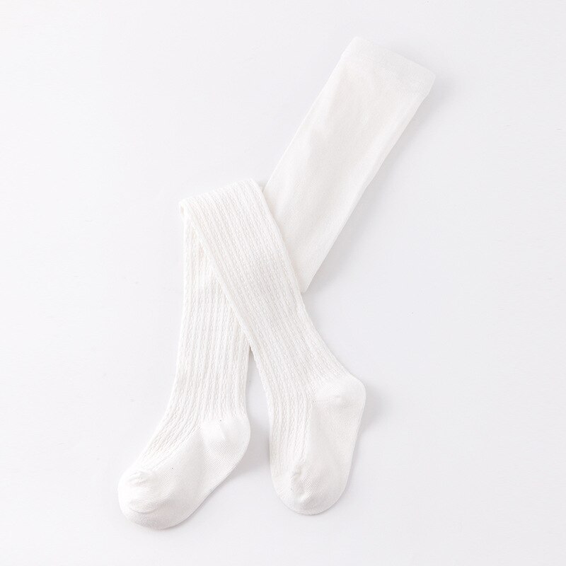 0 a 8 anos outono cor sólida collants para meninas penteados algodão collants para crianças 6 cores branco toddlers meia-calça do bebê: 2 to 4 Years / WHITE